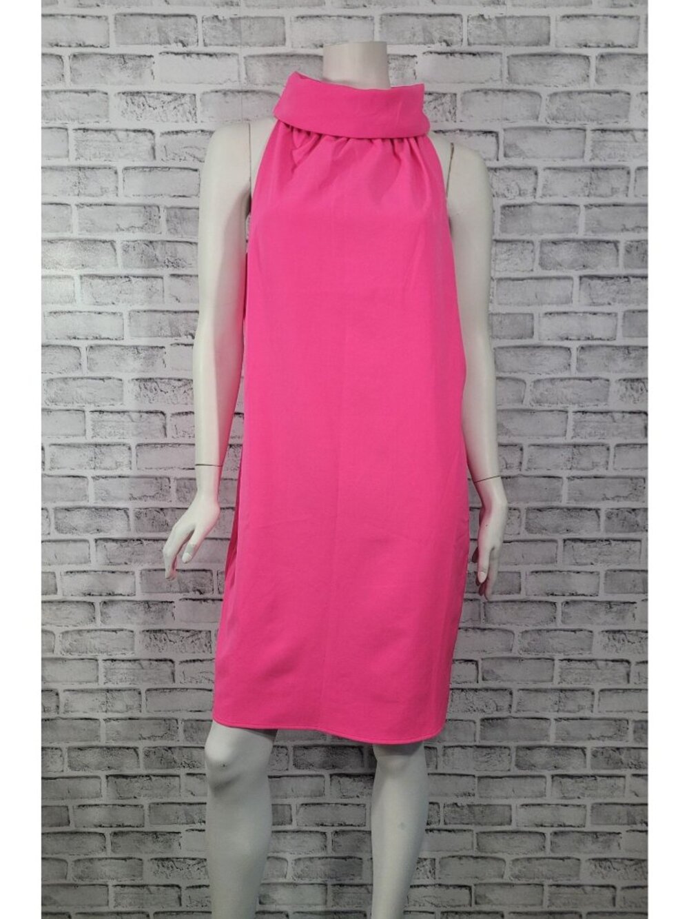 Sail to Sable Hydra Dress Hot Pink Cowl Neck Button Back Size XL Sleeveless